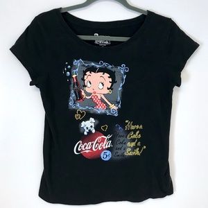 E309 Betty Boop | Coca Cola graphic T-shirt M
